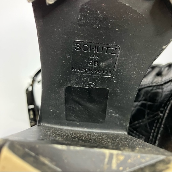 Schutz croc-effect lace up lug sole boots black size 8 - Picture 7 of 12